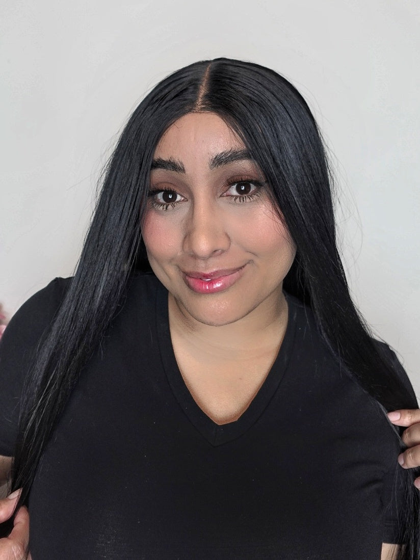 Human-like lace front wig - L - Black 1