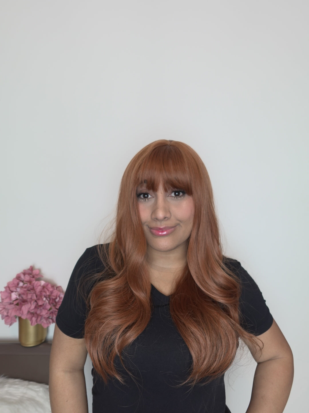 Human-like wig with bangs - L - Copper 2