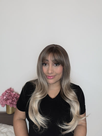 Human-like wig with bangs - L - Balayage 4