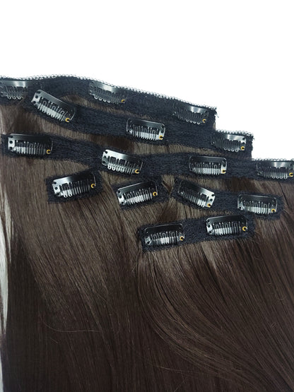 Human-like clip-in hair extensions - Brown 2