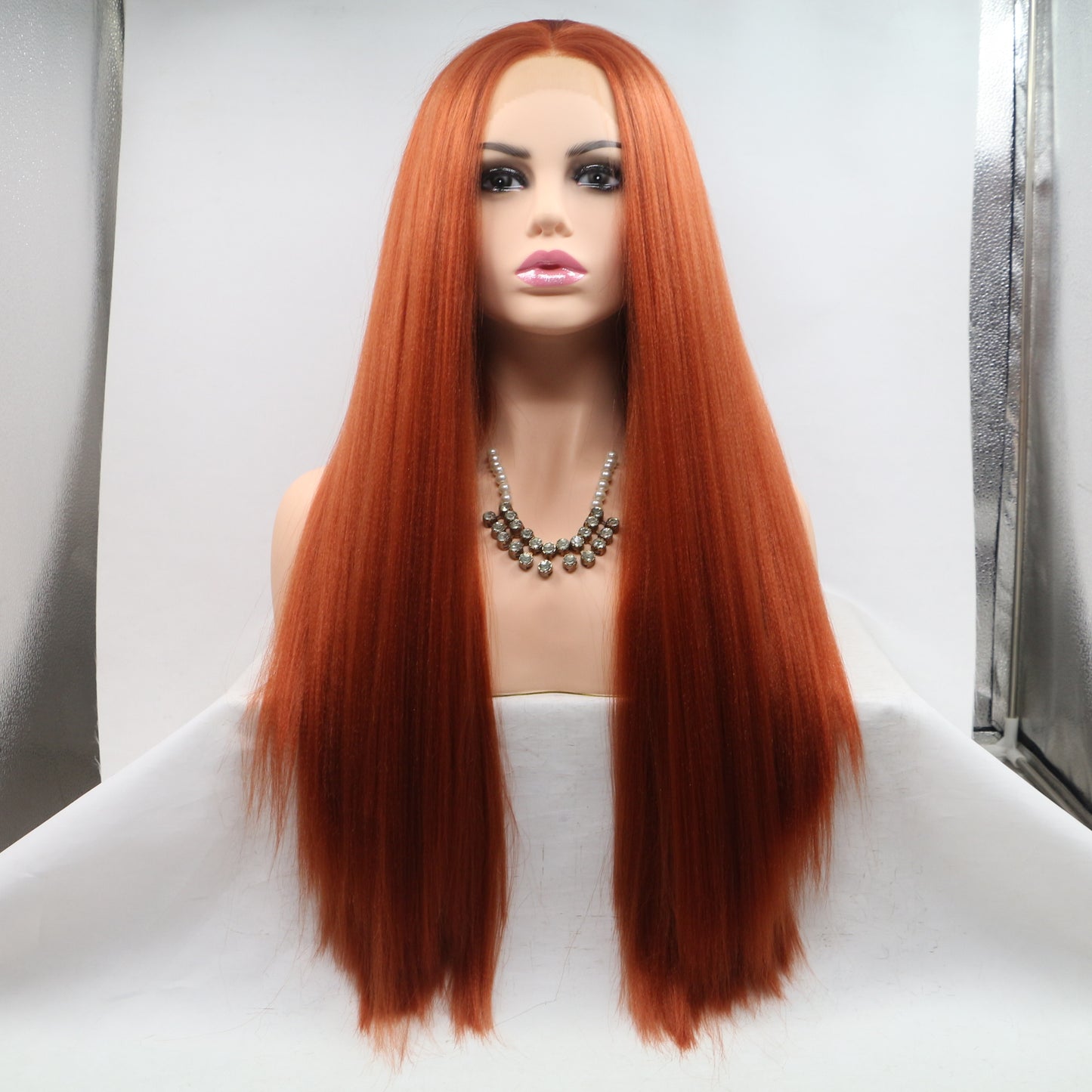 Human-like lace front wig - L - Copper 1