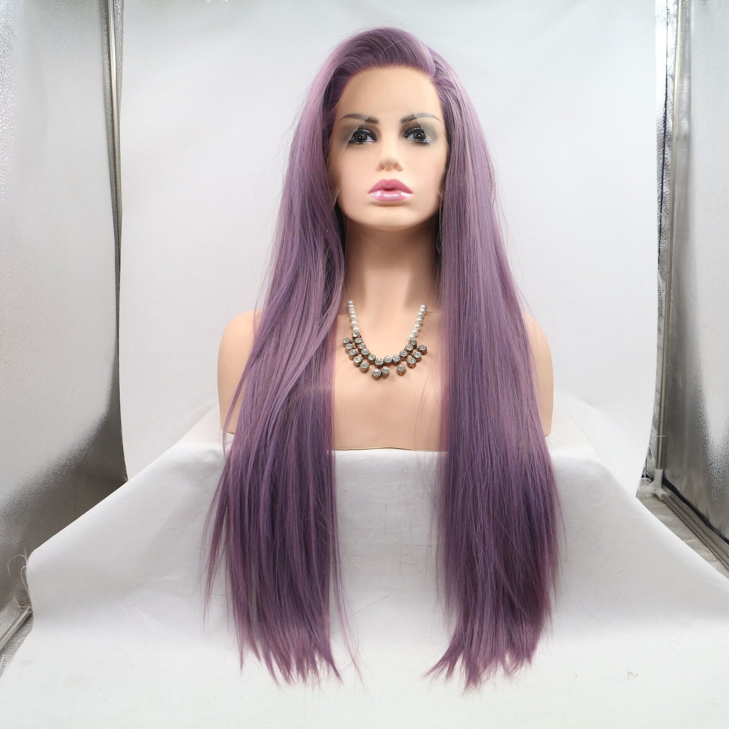 Human-like lace front wig - L - Lavender1