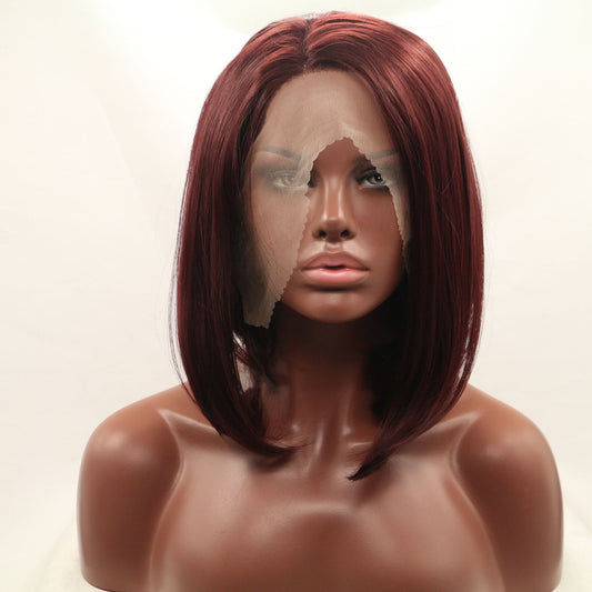 Human-like lace front wig - M - Red 1