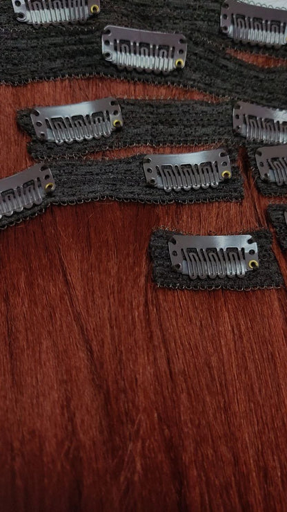 Human-like clip-in hair extensions - Copper 1