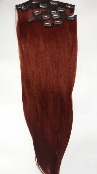 Human-like clip-in hair extensions - Copper 1