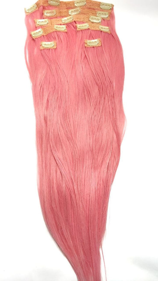 Human-like clip-in hair extensions - Pink